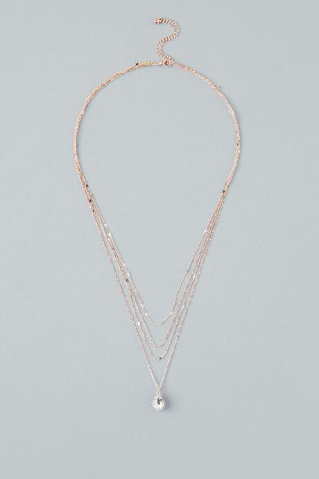 Francesca's Elysia Layered Pearl Necklace In Rose Gold - Rose/gold