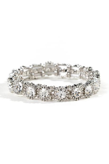 Francesca's Keilani Crye Circle Stretch Bracelet - Silver