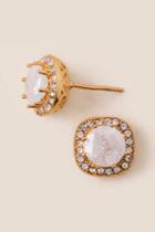 Jewelry Lainey Cubic Zirconia Crackle Stud Earring - White