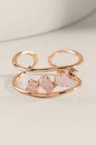 Francesca's Hadley Rose Quartz Adjustable Ring - Pale Pink