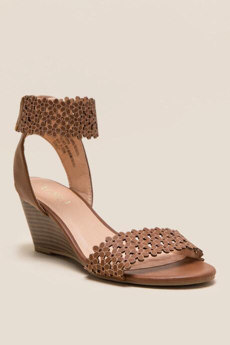 Xoxo Sanya Floral Strap Wedge - Tan