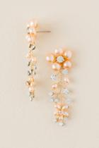 Francesca's Curated Collection Pearl Flower Drop Earring - Blush