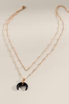 Francesca's Eliza Bullhorn Pendant Layered Necklace - Gold