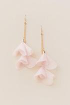 Francesca's Katy Chiffon Flower Drop Earring - Blush