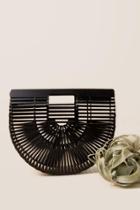 Francescas Small Cabo High End Wooden Clutch - Black