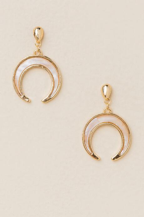 Francesca's Sofie Bull Horn Drop Earring - White
