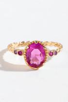 Francesca's Kira Oval Solitaire Ring - Magenta