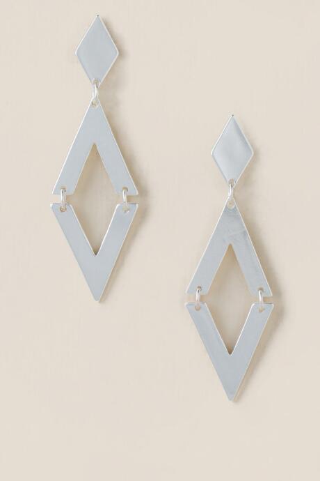 Francesca's Minerva Hammered Diamond Earrings In Silver - Silver