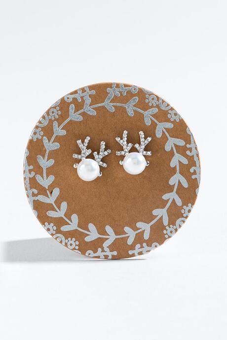 Francesca's Pav Reindeer Pearl Studs - Pearl