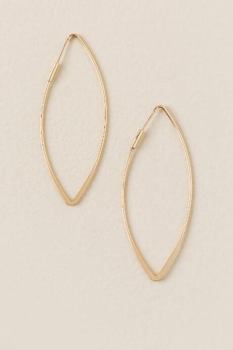 Francesca's Sari Marquis Hoop Earring - Gold