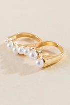 Francesca's Peyton Double Finger Pearl Ring - Pearl