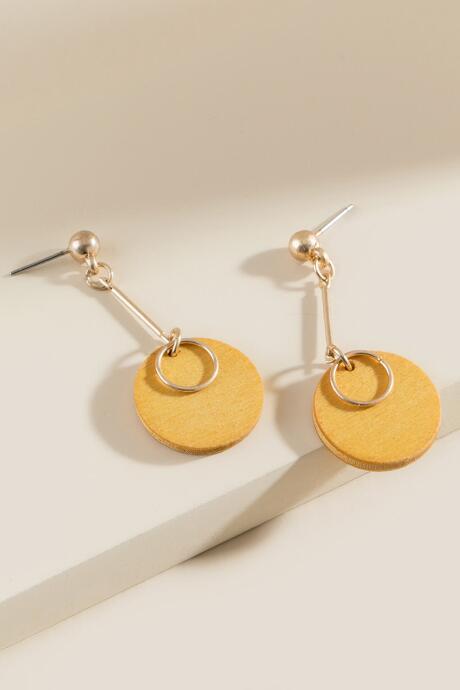 Francesca's Elle Geo Linear Earrings - Marigold