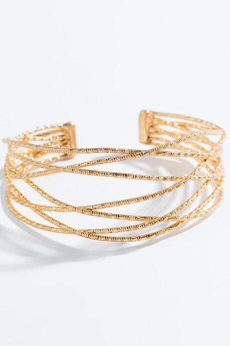 Francesca's Anastasia Criss Cross Cuff In Gold - Gold