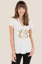 Sweet Claire Game Day Foil Graphic Tee - Heather Oat