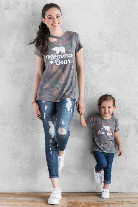 Francesca's Momma Bear Graphic Tee - Dark Olive