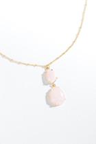 Francesca's Maria Rose Quartz Pendant Necklace - Pale Pink