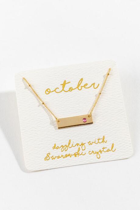 Francesca's Swarovski October Bar Necklace - Iridescent