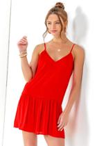 Francesca's Wenn Drop Waist Dress - Red