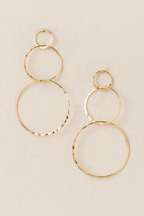 Francesca's Zarah Interlocking Circle Drop Earring - Gold