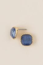Francesca's Skylar Cushion Stud Earring - Indigo