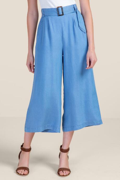 Francesca's Erica Flare Palazzo Pants - Medium Wash