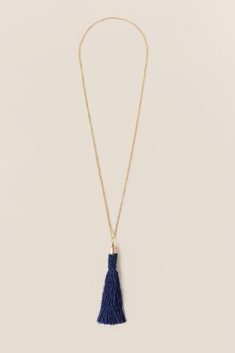 Francesca's Sali Navy Tassel Necklace - Navy