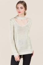 Blue Rain Chiara Gigi Step Hem Pullover Sweater - Taupe