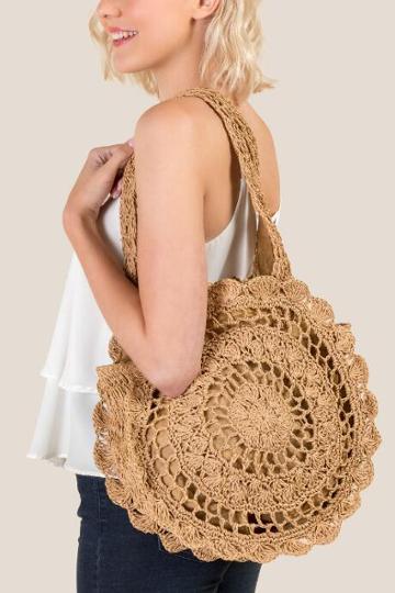 Francesca's Kami Crochet Tote - Natural