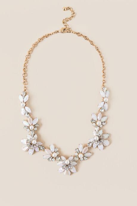 Francescas Isa Shimmer Statement Necklace - White