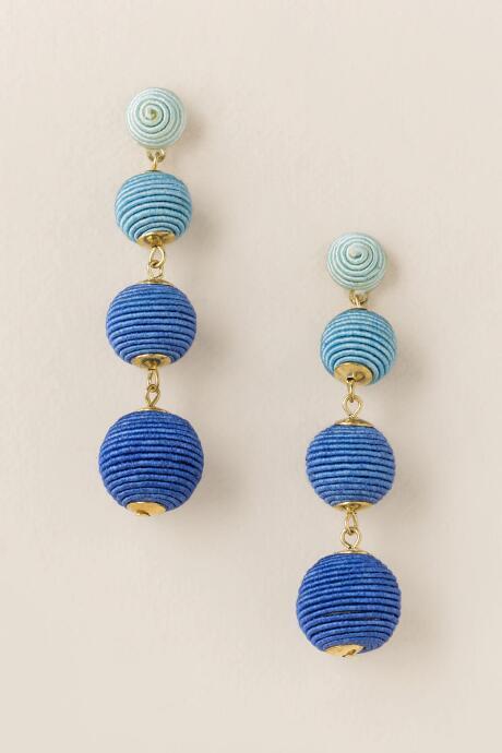 Francesca's Lisette Bauble Ball Drop Earring In Ombre Blue - Blue
