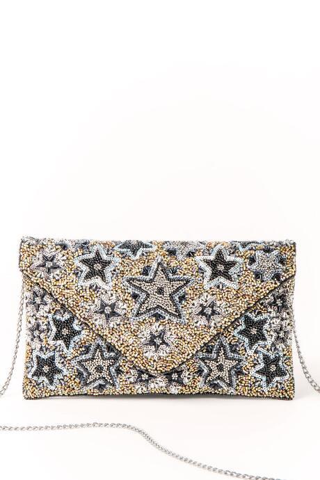 Francesca's Mona Star Beaded Clutch - Black