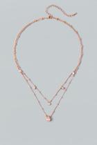 Francesca's Tina Cubic Zirconia Layered Necklace - Rose/gold