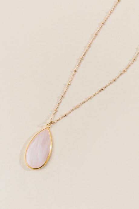 Francesca Inchess Audra Stone Pendant In Rose Quartz - Blush