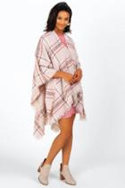 Francesca's Veronica Plaid Kimono - Red