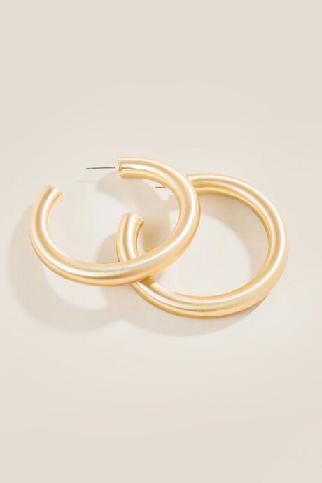 Francesca's Gracie Tube Hoop Earrings - Gold