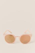 Francesca's Tilden Round Sunglasses - Nude