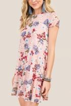 Blue Rain Ellen Mesh Slip Shift Dress - Pink