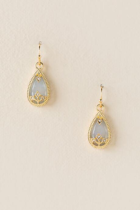 Francesca's Amala Stone Drop Earring In Blue - Periwinkle