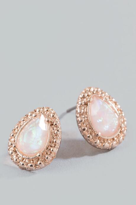 Francesca's Payton Opal Foil Studs - Iridescent
