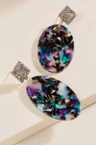 Francesca's Alexis Marbled Resin Oval Drop Earrings - Multi