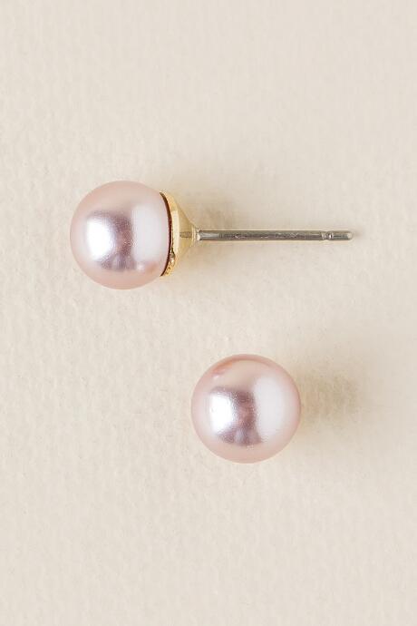 Francesca's Sara Pearl Stud - Pale Pink