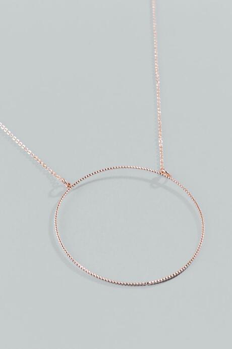 Francesca's Broxton Circle Necklace - Rose