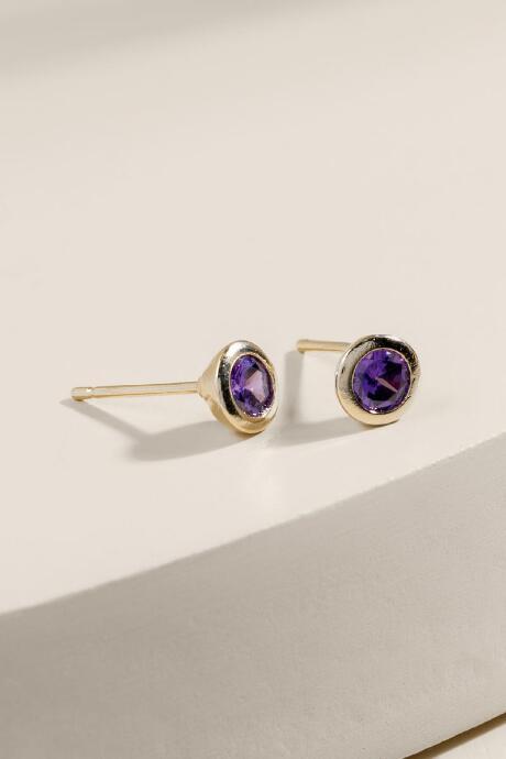 Francesca's Kaylani Round Studs - Lavender