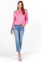 Francesca's Reena Cable Sleeve Sweater - Blush