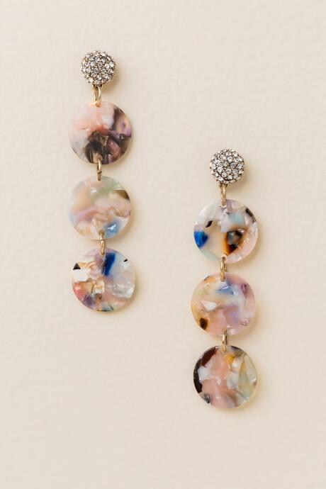 Francesca Inchess Septima Marbled Linear Earrings - Multi