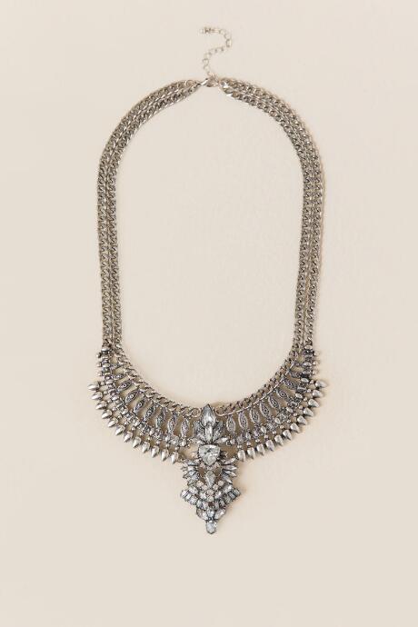 Francesca's Zana Crystal Statement Necklace - Silver