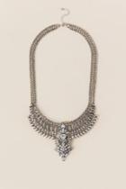 Francesca's Zana Crystal Statement Necklace - Silver