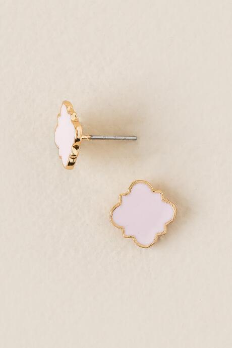 Francesca's Lana Clover Stud Earring In Blush - Blush