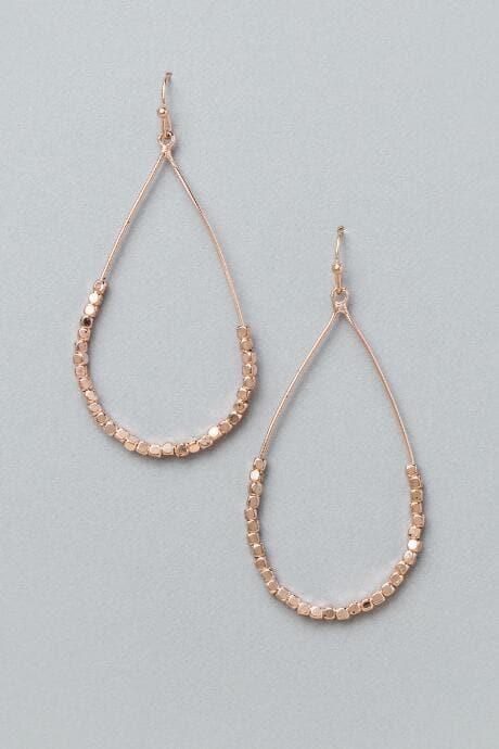 Francesca's Mala Bead Teardrop Earring In Rose Gold - Rose/gold