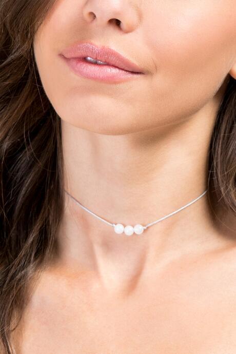 Francesca Inchess Beaded Clear Quartz Choker - Clear